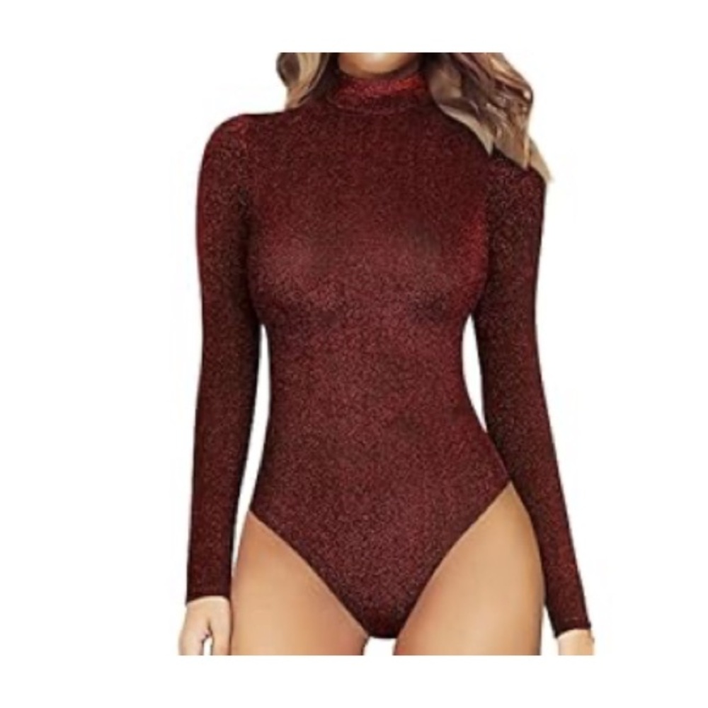 Amazon Burgundy Long Sleeve Bodysuit